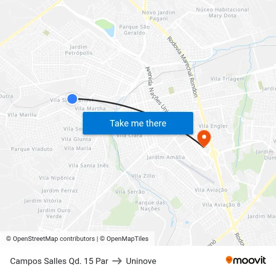Campos Salles Qd. 15 Par to Uninove map