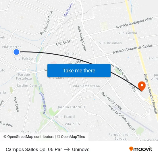 Campos Salles Qd. 06 Par to Uninove map