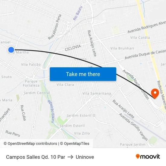 Campos Salles Qd. 10 Par to Uninove map
