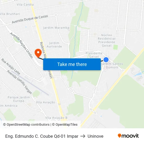 Eng. Edmundo C. Coube Qd-01 Impar to Uninove map