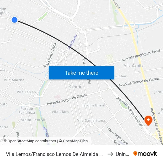 Vila Lemos/Francisco Lemos De Almeida Qd. 07 Par to Uninove map