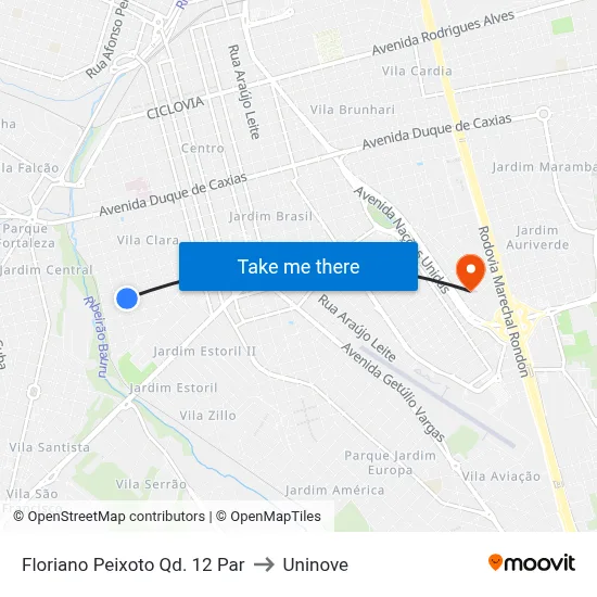 Floriano Peixoto Qd. 12 Par to Uninove map