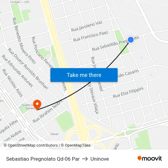 Sebastiao Pregnolato Qd-06 Par to Uninove map