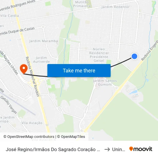 José Regino/Irmãos Do Sagrado Coração Qd. 05 Par to Uninove map