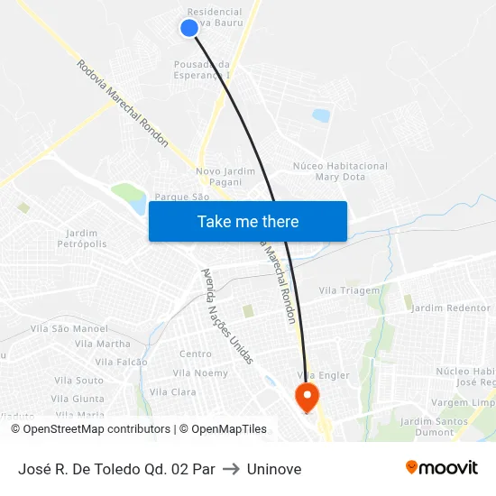 José R. De Toledo Qd. 02 Par to Uninove map