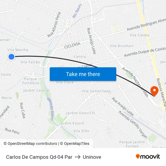 Carlos De Campos Qd-04 Par to Uninove map