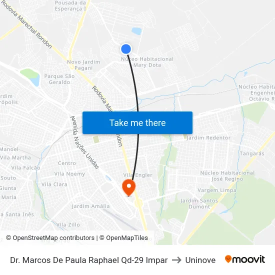 Dr. Marcos De Paula Raphael Qd-29 Impar to Uninove map