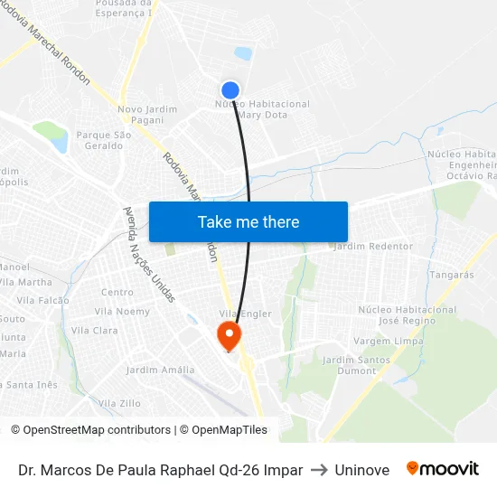 Dr. Marcos De Paula Raphael Qd-26 Impar to Uninove map