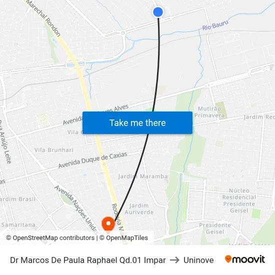 Dr Marcos De Paula Raphael Qd.01 Impar to Uninove map