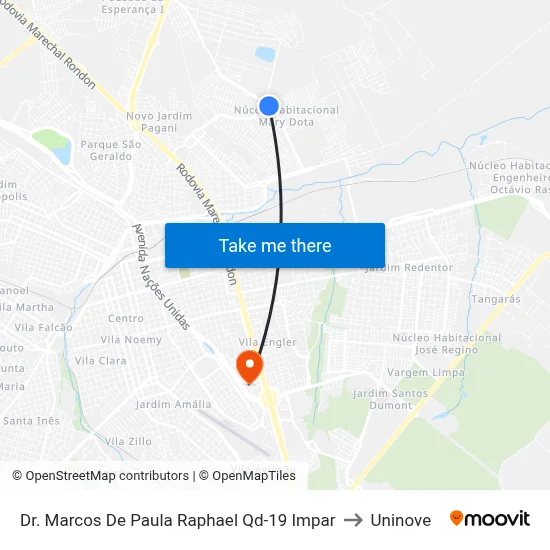 Dr. Marcos De Paula Raphael Qd-19 Impar to Uninove map