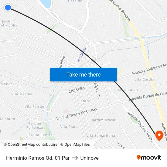 Herminio Ramos Qd. 01 Par to Uninove map