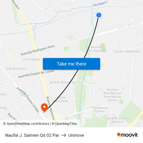 Naufal J. Salmen Qd 02 Par to Uninove map