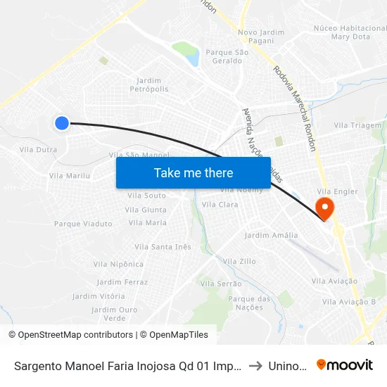 Sargento Manoel Faria Inojosa Qd 01 Impar to Uninove map