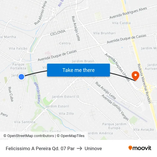 Felicissimo A Pereira Qd. 07 Par to Uninove map