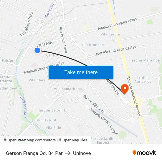 Gerson França Qd. 04 Par to Uninove map