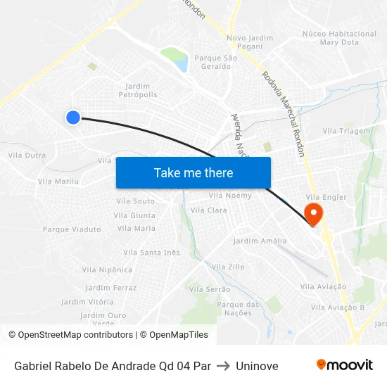 Gabriel Rabelo De Andrade Qd 04 Par to Uninove map