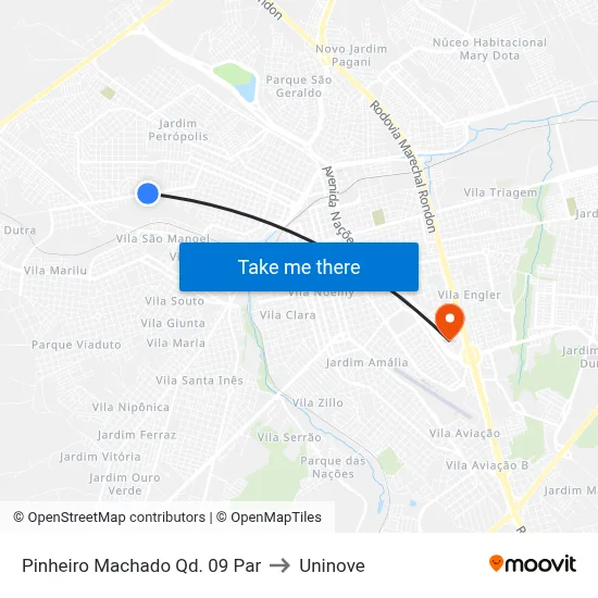 Pinheiro Machado Qd. 09 Par to Uninove map