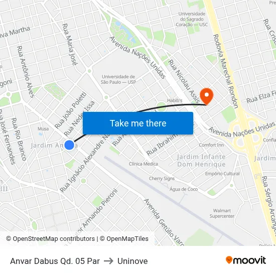 Anvar Dabus Qd. 05 Par to Uninove map