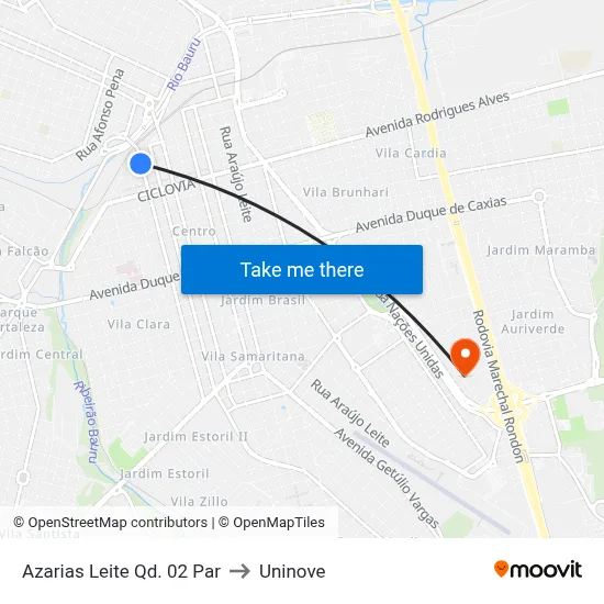 Azarias Leite Qd. 02 Par to Uninove map