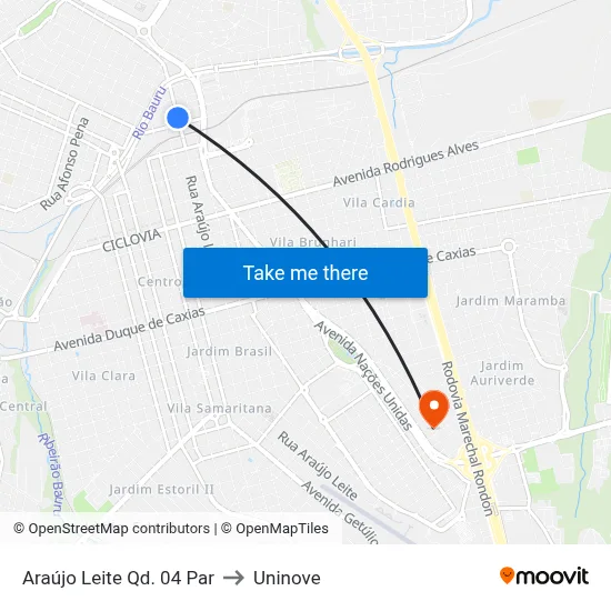 Araújo Leite Qd. 04 Par to Uninove map