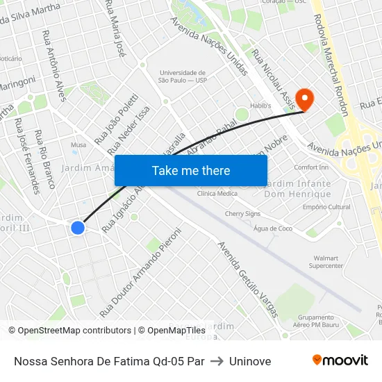 Nossa Senhora De Fatima Qd-05 Par to Uninove map
