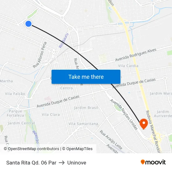 Santa Rita Qd. 06 Par to Uninove map