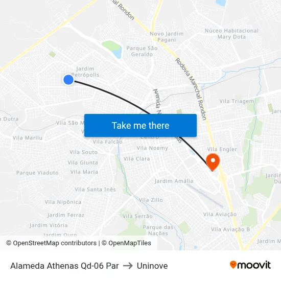 Alameda Athenas Qd-06 Par to Uninove map