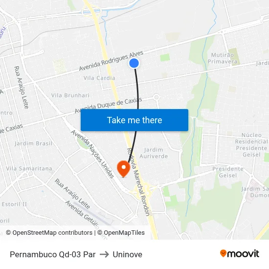 Pernambuco Qd-03 Par to Uninove map