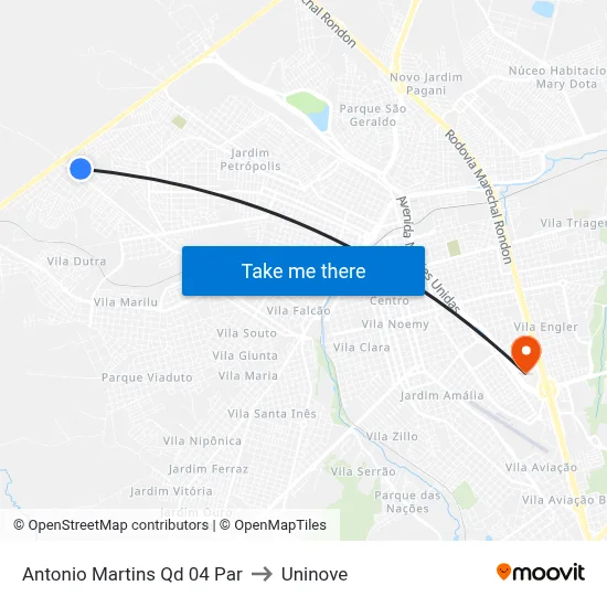 Antonio Martins Qd 04 Par to Uninove map