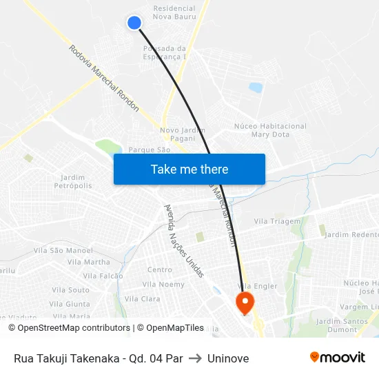 Rua Takuji Takenaka - Qd. 04 Par to Uninove map