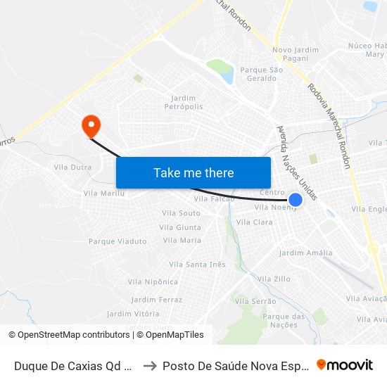 Duque De Caxias Qd 10 Par to Posto De Saúde Nova Esperança map