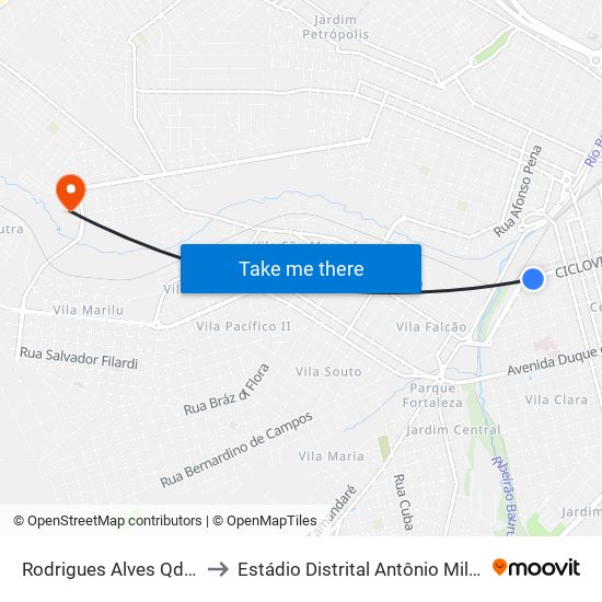 Rodrigues Alves Qd. 02 Par to Estádio Distrital Antônio Milagre Filho map
