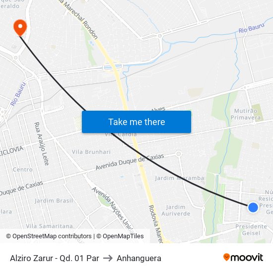 Alziro Zarur - Qd. 01 Par to Anhanguera map