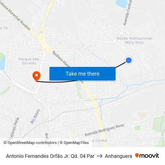 Antonio Fernandes Orfão Jr. Qd. 04 Par to Anhanguera map