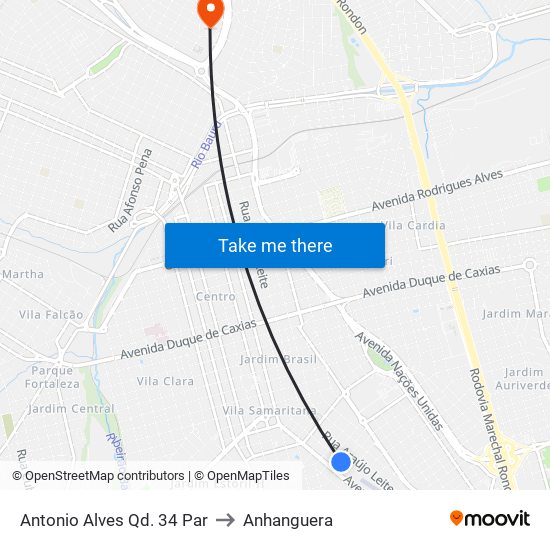 Antonio Alves Qd. 34 Par to Anhanguera map