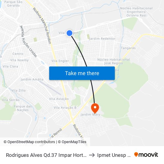 Rodrigues Alves Qd.37 Impar Horto Florestal to Ipmet Unesp Bauru map