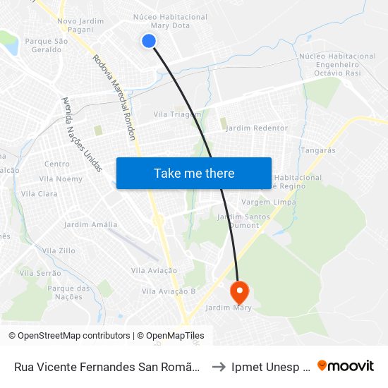 Rua Vicente Fernandes San Romão Qd. 13 Par to Ipmet Unesp Bauru map