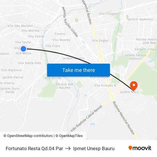 Fortunato Resta Qd.04 Par to Ipmet Unesp Bauru map