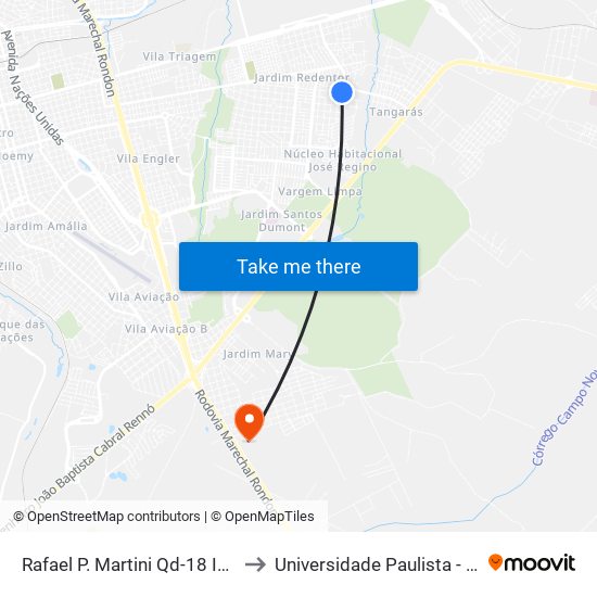 Rafael P. Martini Qd-18 Impar to Universidade Paulista - Unip map