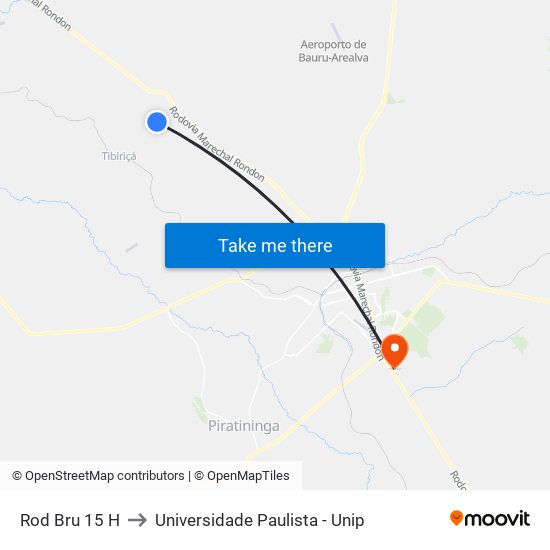 Rod Bru 15 H to Universidade Paulista - Unip map