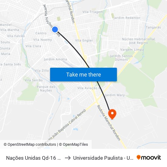 Nações Unidas Qd-16 Par to Universidade Paulista - Unip map