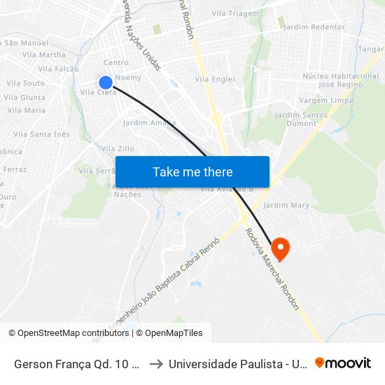 Gerson França Qd. 10 Par to Universidade Paulista - Unip map