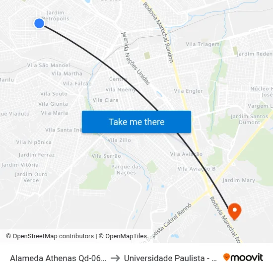 Alameda Athenas Qd-06 Par to Universidade Paulista - Unip map