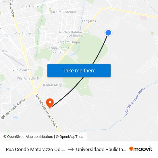 Rua Conde Matarazzo Qd. 12 Par to Universidade Paulista - Unip map