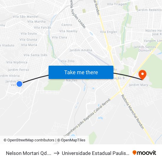 Nelson Mortari Qd. 11 Par to Universidade Estadual Paulista - Unesp map
