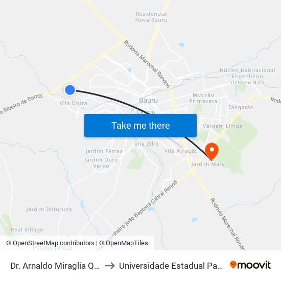 Dr. Arnaldo Miraglia Qd. 05 Impar to Universidade Estadual Paulista - Unesp map