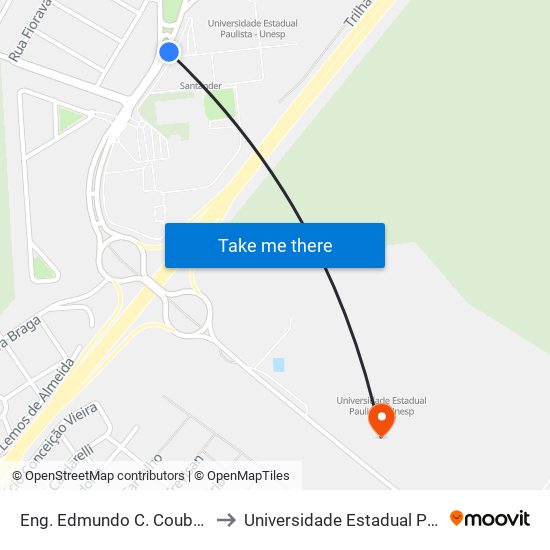 Eng. Edmundo C. Coube Qd-06 Impar to Universidade Estadual Paulista - Unesp map