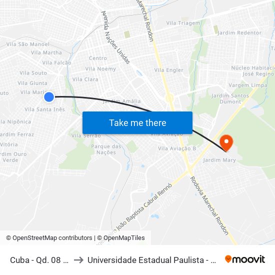 Cuba - Qd. 08 Par to Universidade Estadual Paulista - Unesp map