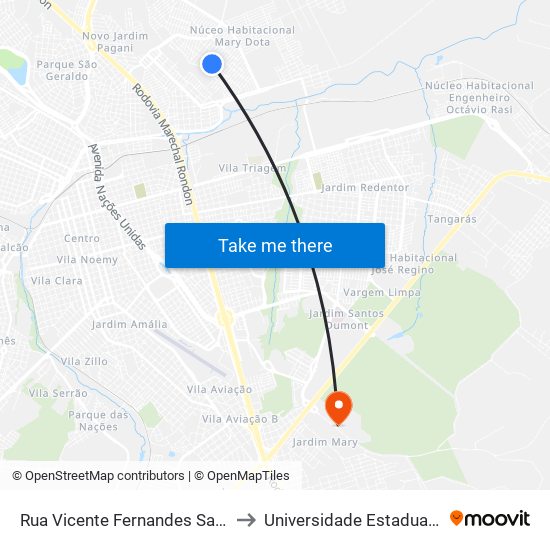 Rua Vicente Fernandes San Romão Qd. 13 Par to Universidade Estadual Paulista - Unesp map