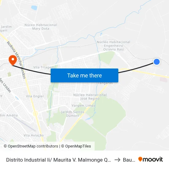 Distrito Industrial Ii/ Maurita V. Malmonge Qd.02 to Bauru map